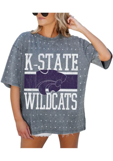 K-State Wildcats Grey Gameday Couture On the Ball Short Sleeve T-Shirt