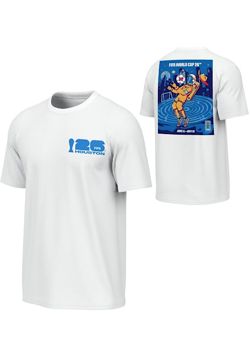 FIFA Houston White Elevated Capsule Host City Poster Short Sleeve T Shirt