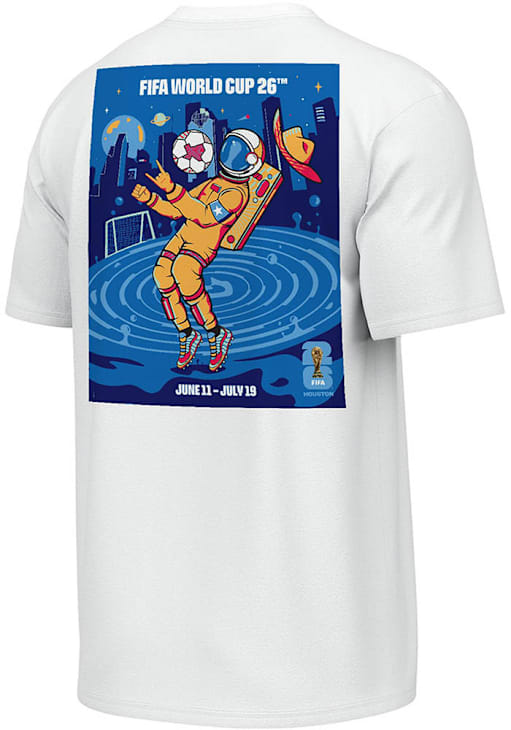 FIFA Houston White Elevated Capsule Host City Poster Short Sleeve T Shirt