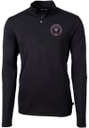 Main image for Cutter and Buck Inter Miami CF Mens Black Virtue Eco Pique Long Sleeve Qtr Zip Pullover