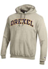 Main image for Mens Drexel Dragons Oatmeal Champion Tackle Twill Arch Name Hooded Sweatshirt