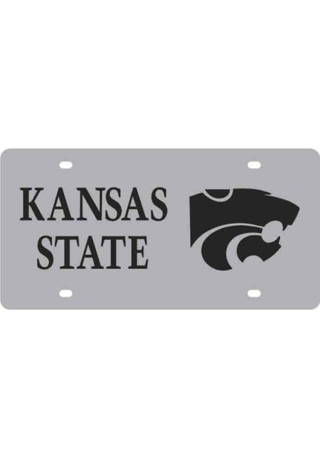 K-State Wildcats Silver  Silver Team Name, Logo License Plate