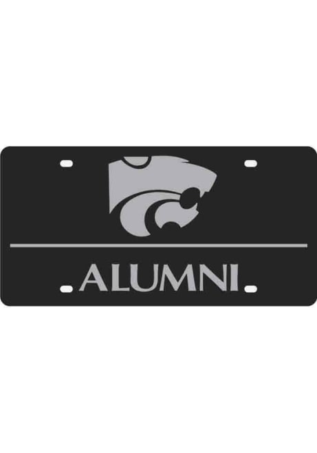 K-State Wildcats Black  Black Mascot Alumni License Plate