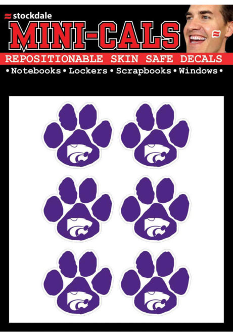 Purple K-State Wildcats 6 Pack Paw Print Tattoo