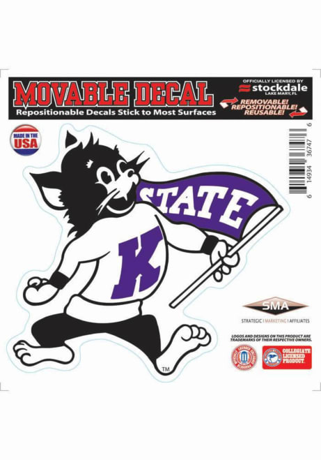 Willie The Wildcat  White K-State Wildcats 6x6 Decal