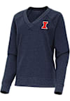Main image for Womens Illinois Fighting Illini Navy Blue Antigua Varsity Crew Sweatshirt