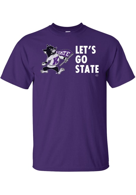 K-State Wildcats Lets Go State Short Sleeve T Shirt - Purple