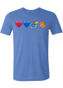 Kansas Jayhawks Blue Heart Basketball Tee