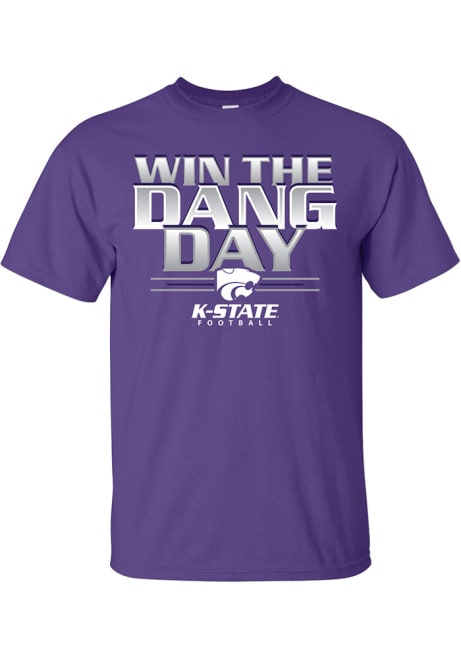 K-State Wildcats Win The Dang Day Wordmark Short Sleeve T Shirt - Purple