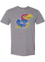 Kansas Jayhawks Rally Distressed Logo Fashion T Shirt - Charcoal