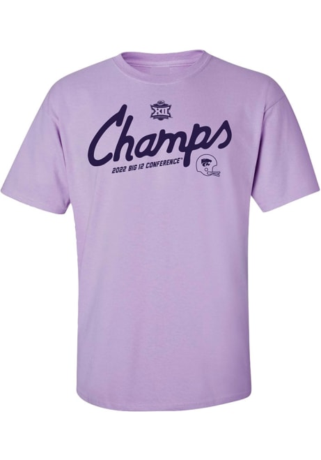 K-State Wildcats 2022 Big 12 Football Champions Short Sleeve T Shirt - Lavender