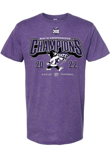 Purple K-State Wildcats 2022 Big 12 Football Champions Short Sleeve Fashion T Shirt
