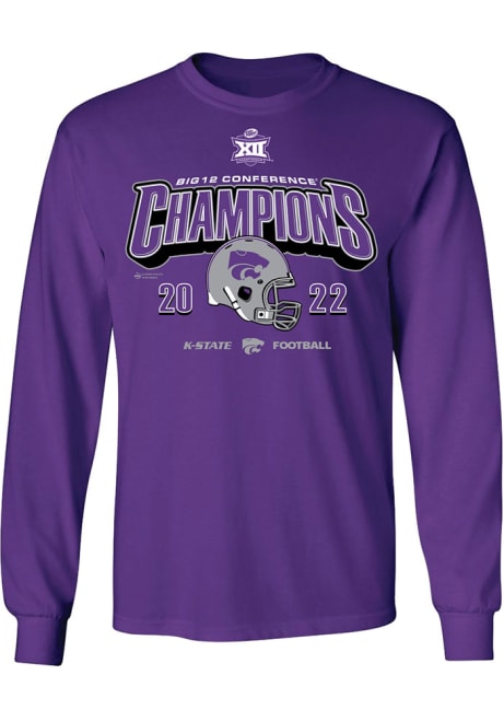 Mens Purple K-State Wildcats 2022 Big 12 Football Champions Tee