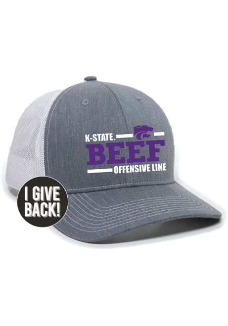 K-State Wildcats Grey Trucker Adjustable Hat