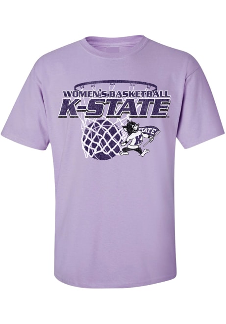 K-State Wildcats Willie Womens Basketball Net Short Sleeve T Shirt - Lavender