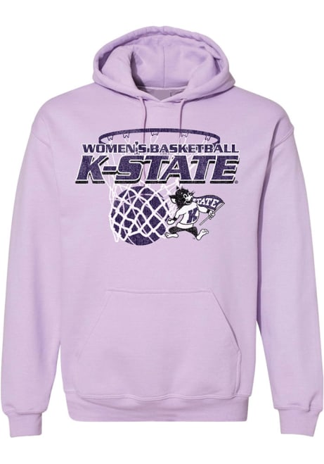 Mens Lavender K-State Wildcats Willie Womens Basketball Net Hooded Sweatshirt