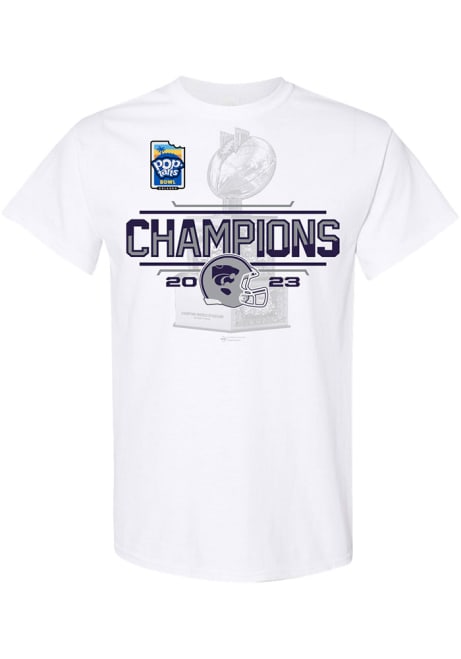 K-State Wildcats 2023 Poptart Bowl Champions Locker Room Short Sleeve T Shirt - White