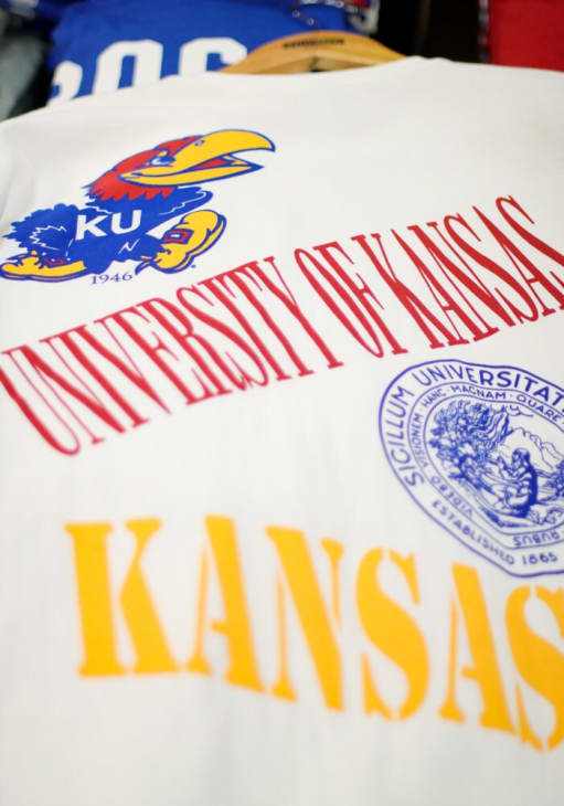 Kansas Jayhawks Womens White Throwback Crew Sweatshirt