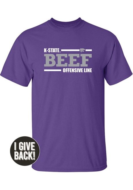 Mens Purple K-State Wildcats The Beef Offensive Line Player T Shirt