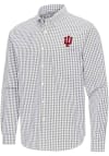 Main image for Mens Indiana Hoosiers Ash Antigua Ellis Long Sleeve Dress Shirt