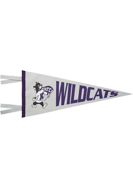Grey K-State Wildcats Mascot Pennant
