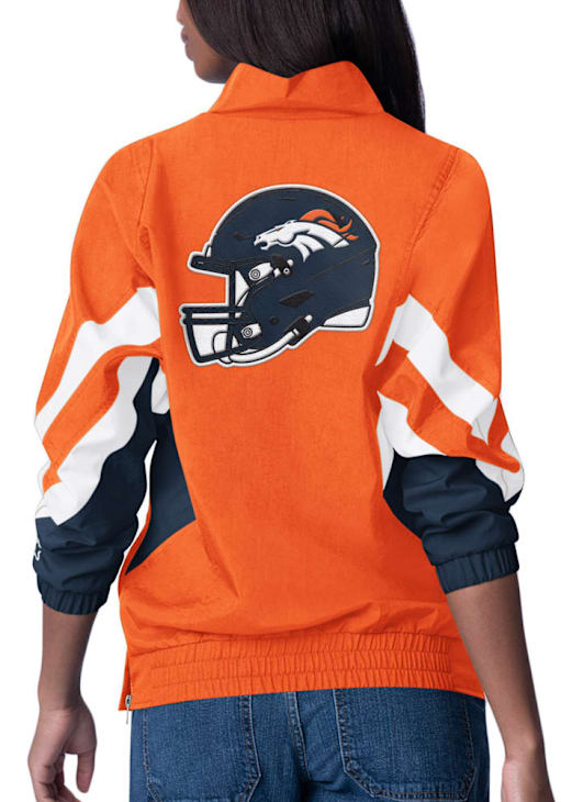 Denver Broncos Starter Womens ORANGE Renegade Long Sleeve Qtr Zip