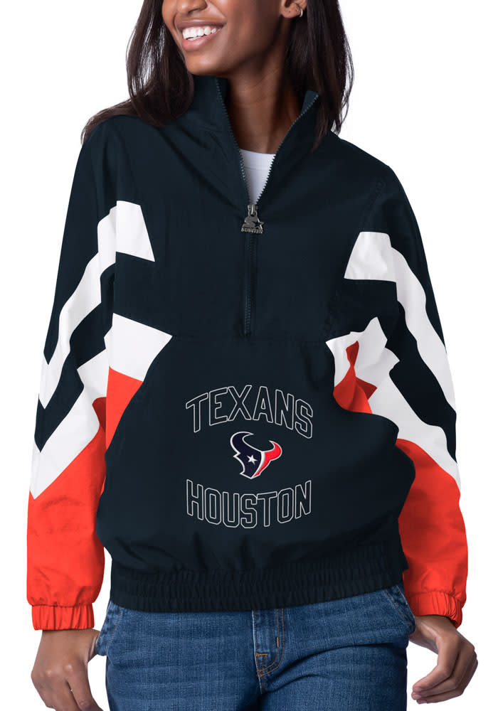 ※シェバ※【HOUSTON 】ミッドレングス Wabash ダウン Houston Texans Starter Womens NAVY Renegade Long Sleeve Qtr Zip