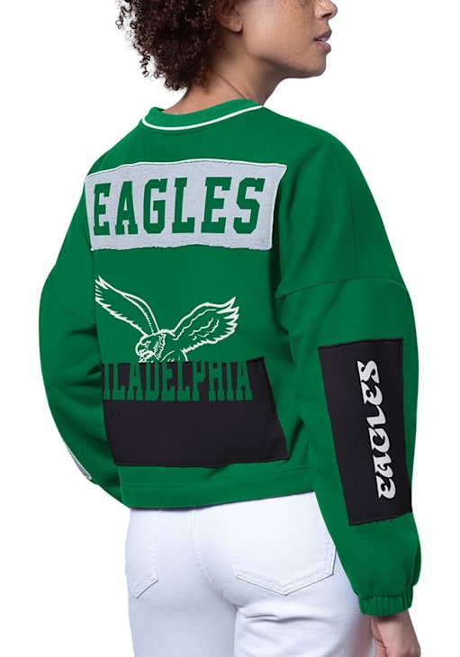 Starter Philadelphia Eagles Womens Kelly Green Shortstop Crew Sweatshirt