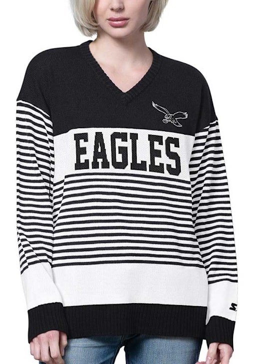 Starter Philadelphia Eagles Womens Black No Huddle Long Sleeve Sweater
