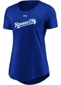 Kansas City Royals Womens Passion Team Font Blue Scoop T-Shirt