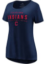 Cleveland Indians Womens Majestic Over Everything T-Shirt - Navy Blue