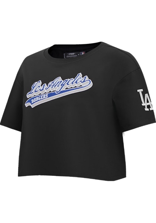 Pro Standard Los Angeles Dodgers Womens Black Script Tail Short Sleeve T-Shirt
