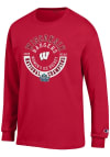 Main image for Mens Wisconsin Badgers Red Champion 2025 Womens Ice Hockey National Champions Circle Tee