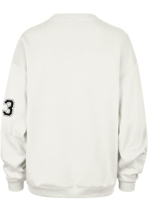 47 Philadelphia Eagles Womens White Stoney Clover Glitter Oversized Crew Sweatshirt