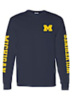 Main image for Mens Navy Blue Michigan Wolverines Double Sleeve Print Tee