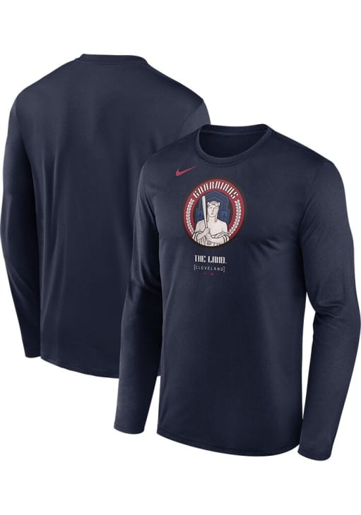 Nike Cleveland Guardians Navy Blue City Connect Long Sleeve T-Shirt