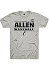 Main image for Keegan Allen Rally Mens Ash Cincinnati Bearcats NIL Stacked Box Player T Shirt