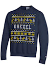 Main image for Mens Drexel Dragons Navy Blue Champion Christmas Crew Sweatshirt
