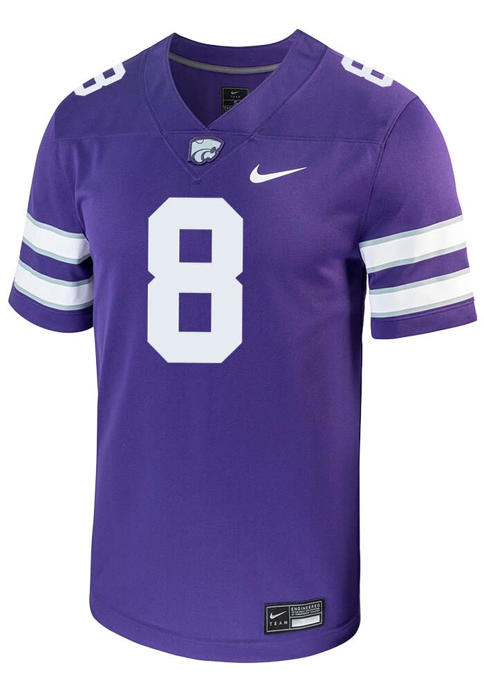 Nike アメリカンフットボール ユニフォーム 紫 7 Simon McClannan Mens PURPLE K-State Wildcats Football NIL Game