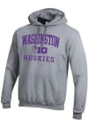 Main image for Mens Washington Huskies Grey Champion Big Ten Powerblend Hooded Sweatshirt