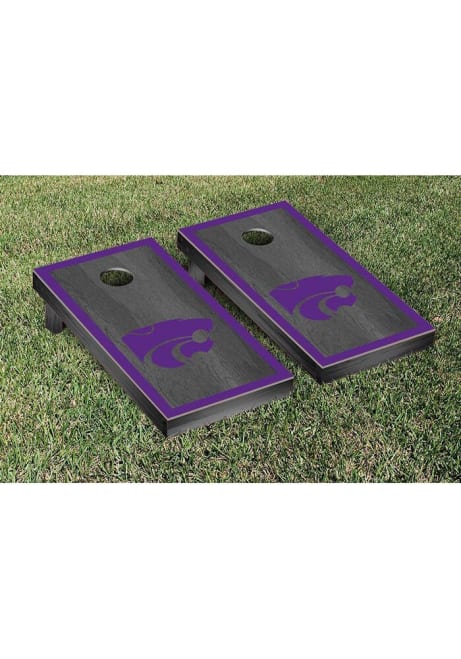 Purple K-State Wildcats Onyx Stained Border Version Cornhole Corn Hole