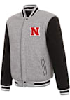Main image for Nebraska Cornhuskers Reversible Fleece Heavyweight Jacket - Charcoal