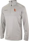 Main image for Mens USC Trojans Grey Columbia Heat Seal Omni Wick Rockin It Qtr Zip Pullover
