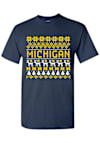 Main image for Michigan Wolverines Holiday Sweater Short Sleeve T Shirt - Navy Blue