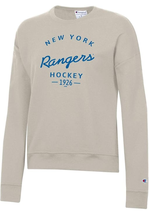 New York Rangers Champion Crew Sweatshirt Womens OATMEAL Arch