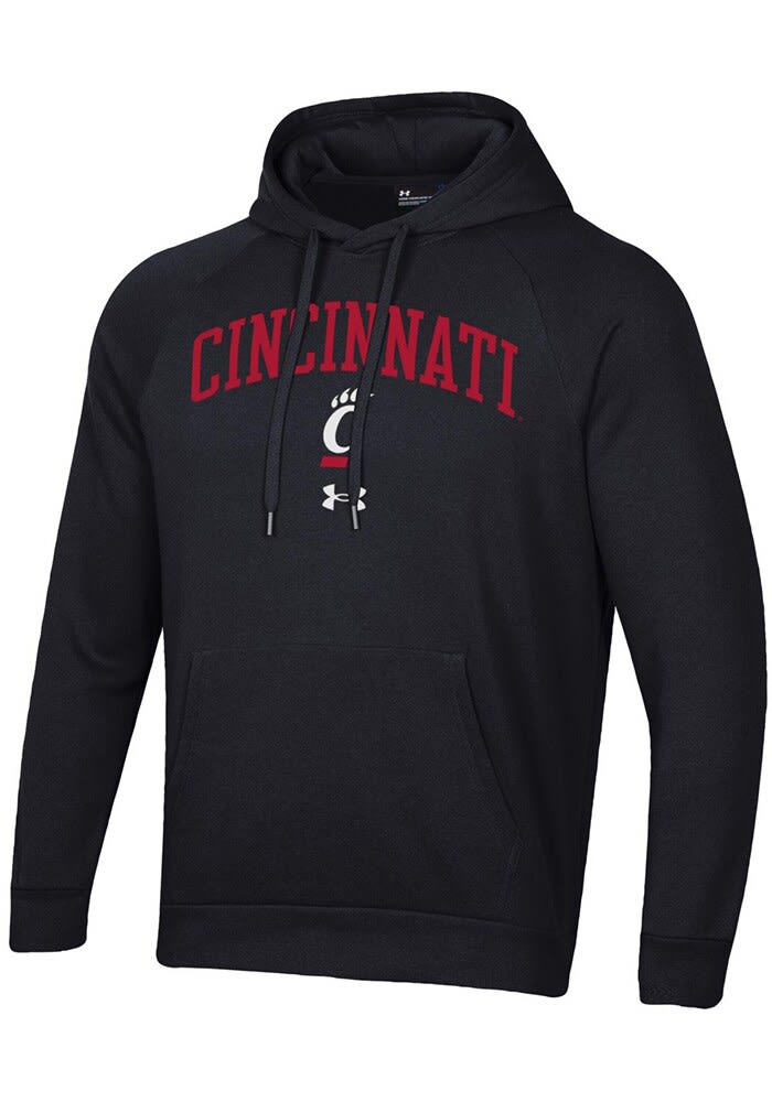 Under Armour Cincinnati Bearcats Men s Black Rival Long Sleeve Hoodie Black 75 COTTON 25 POLYESTER Size S Rally House