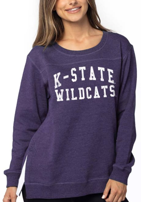 Womens Purple K-State Wildcats Back to Basics Tunic Crew Sweatshirt