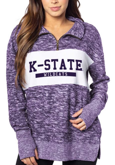 Womens Purple K-State Wildcats Cozy 1/4 Zip Pullover