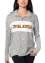 Central Michigan Chippewas Womens Cozy 1/4 Zip Pullover - Grey
