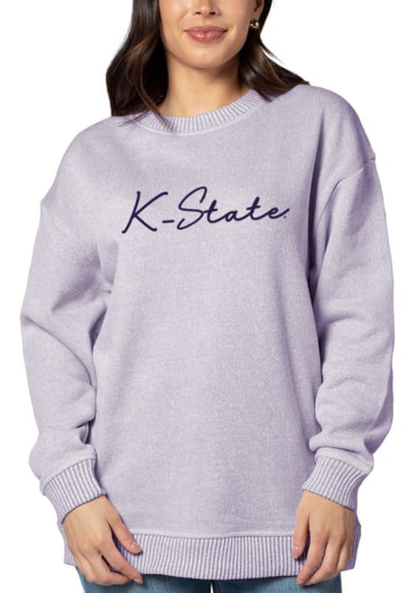 Womens Purple K-State Wildcats Warm Up Crew Sweatshirt